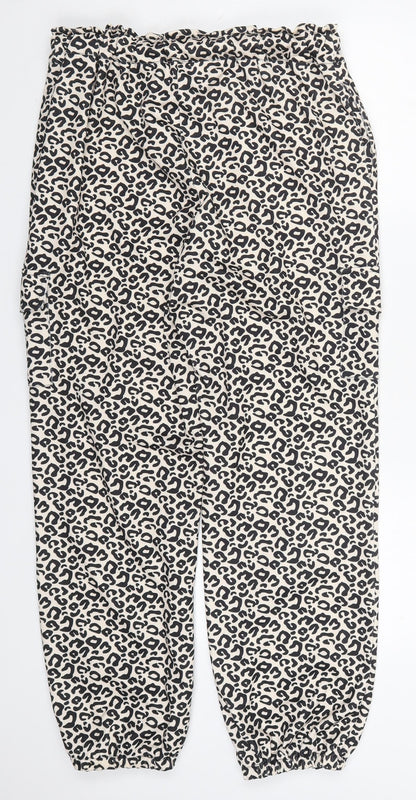 Womens UK Size M Preworn Regular Fit  Beige Trousers