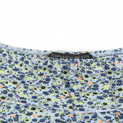Womens UK Size 12 Topshop Blue Cropped T-Shirt