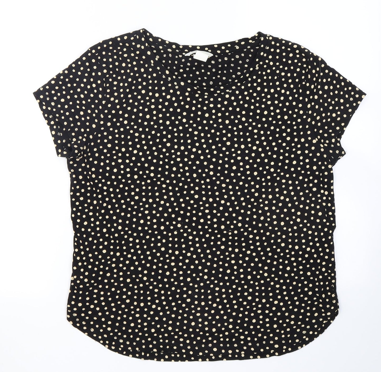 Womens UK Size S H&M Black Basic T-Shirt