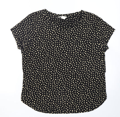 Womens UK Size S H&M Black Basic T-Shirt
