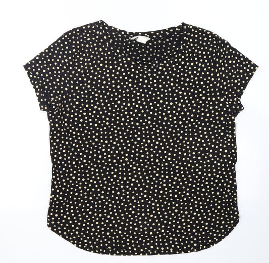 Womens UK Size S H&M Black Basic T-Shirt