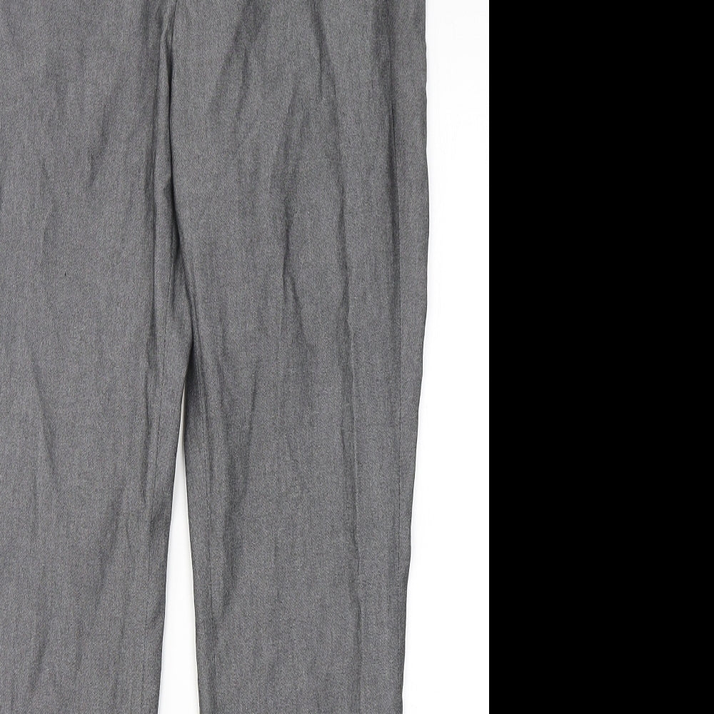 Peacocks Mens Grey  Polyester Dress Pants Trousers Size 30 in L28 in Regular Hook & Eye