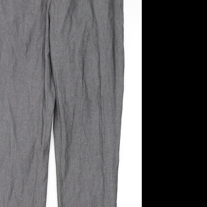 Peacocks Mens Grey  Polyester Dress Pants Trousers Size 30 in L28 in Regular Hook & Eye