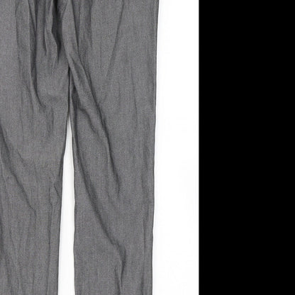 Peacocks Mens Grey  Polyester Dress Pants Trousers Size 30 in L28 in Regular Hook & Eye