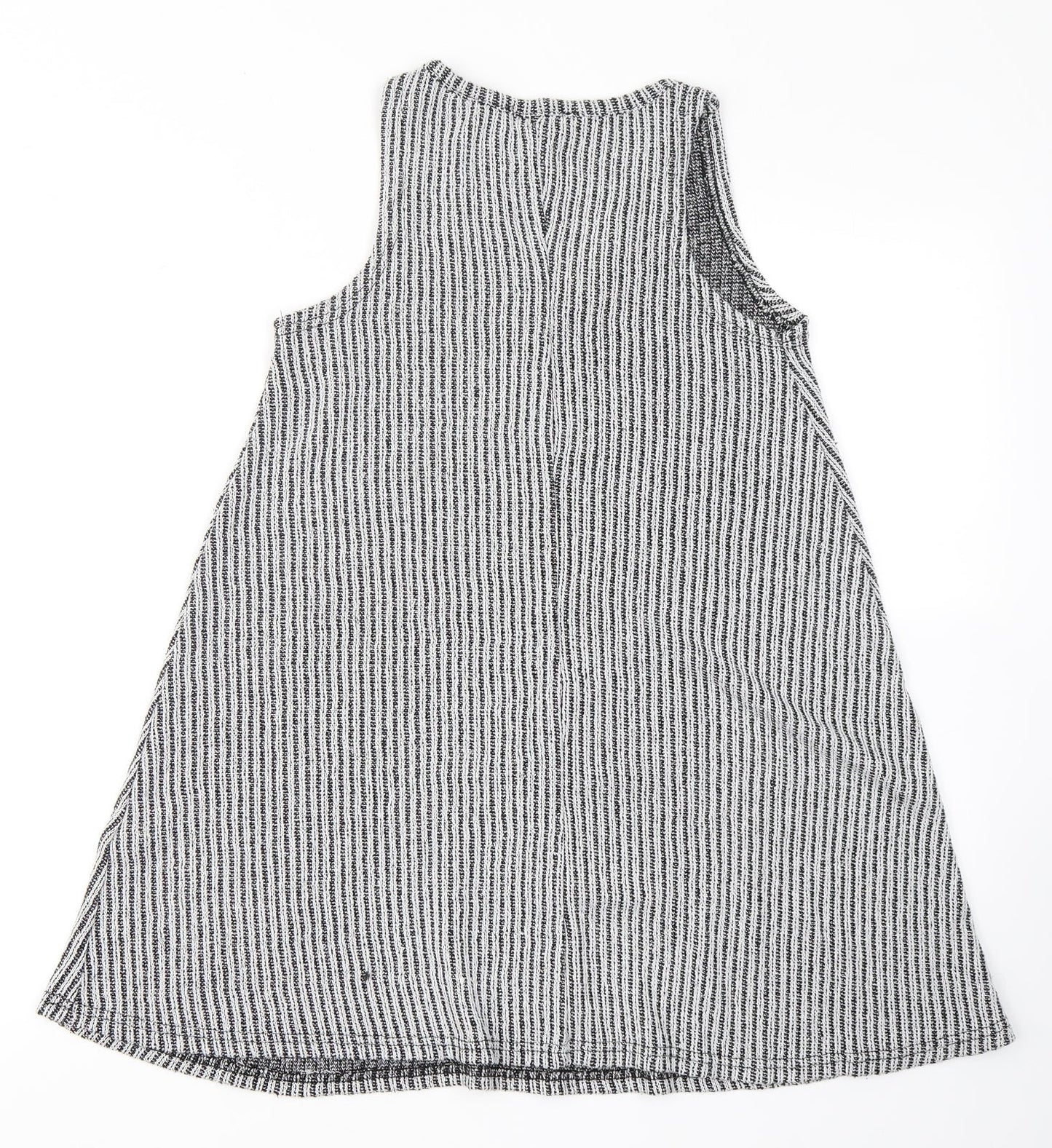 Atmosphere Womens Grey Striped Polyester Sheath  Size 8  Round Neck