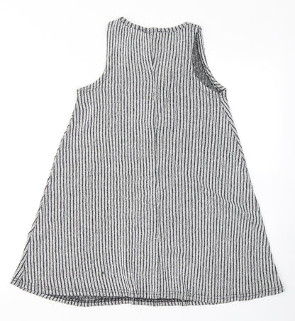 Atmosphere Womens Grey Striped Polyester Sheath  Size 8  Round Neck