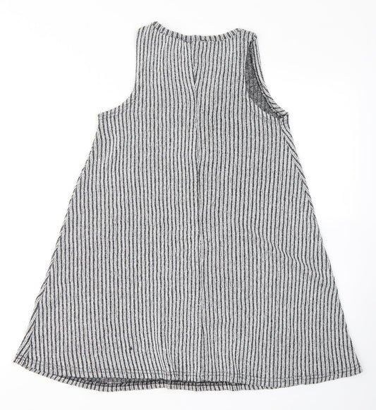 Atmosphere Womens Grey Striped Polyester Sheath  Size 8  Round Neck
