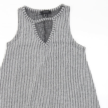 Atmosphere Womens Grey Striped Polyester Sheath  Size 8  Round Neck