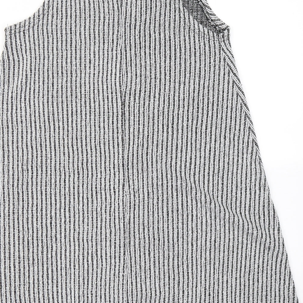 Atmosphere Womens Grey Striped Polyester Sheath  Size 8  Round Neck