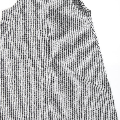 Atmosphere Womens Grey Striped Polyester Sheath  Size 8  Round Neck