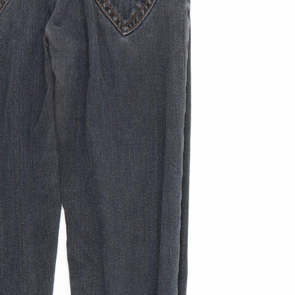 chickster Womens Black  Cotton Straight Jeans Size 12 L27 in Regular