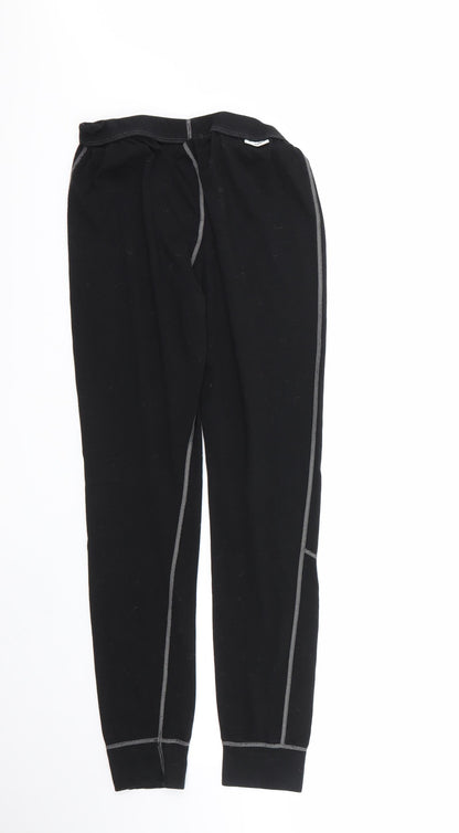 fristads Womens Black Geometric 100% Polyester Cropped Leggings Size M L27 in