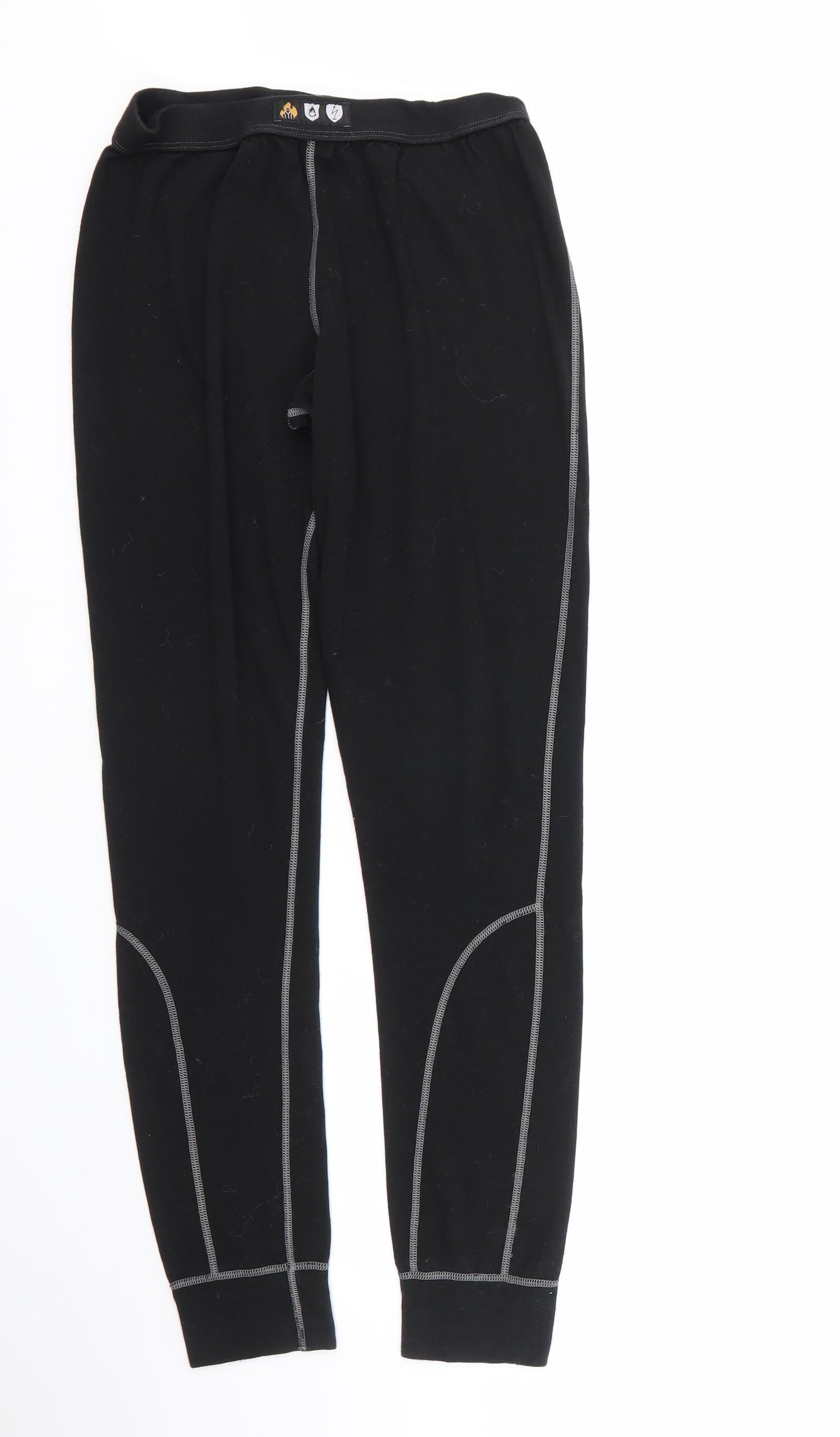 fristads Womens Black Geometric 100% Polyester Cropped Leggings Size M L27 in