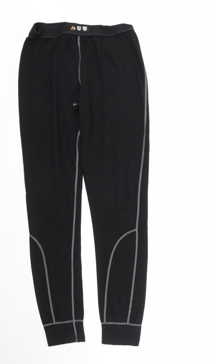 fristads Womens Black Geometric 100% Polyester Cropped Leggings Size M L27 in