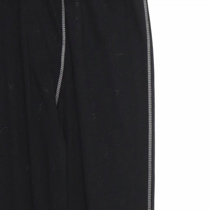 fristads Womens Black Geometric 100% Polyester Cropped Leggings Size M L27 in