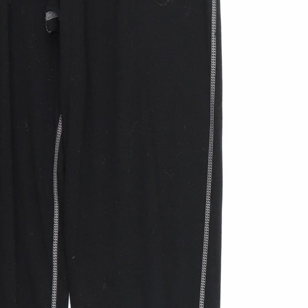 fristads Womens Black Geometric 100% Polyester Cropped Leggings Size M L27 in