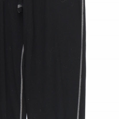 fristads Womens Black Geometric 100% Polyester Cropped Leggings Size M L27 in