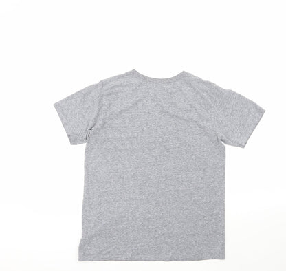 the children's place Girls Grey Geometric Cotton Basic T-Shirt Size 14 Years Round Neck