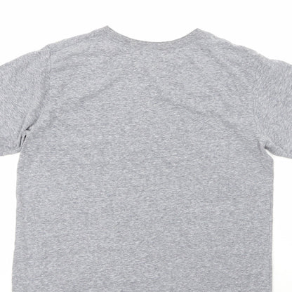 the children's place Girls Grey Geometric Cotton Basic T-Shirt Size 14 Years Round Neck