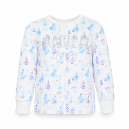 Front view of George girls’ multicoloured geometric polyester top pyjama top, size 4-5, years