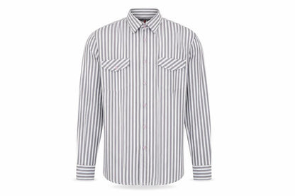 smart look Mens Multicoloured Striped Polyester  Button-Up Size 39 Crew Neck