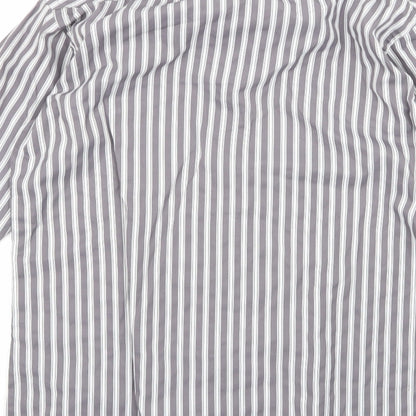 smart look Mens Multicoloured Striped Polyester  Button-Up Size 39 Crew Neck