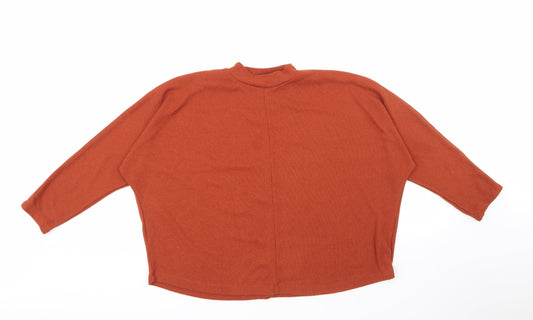 Primark Womens Orange Round Neck  Polyester Pullover Jumper Size 10