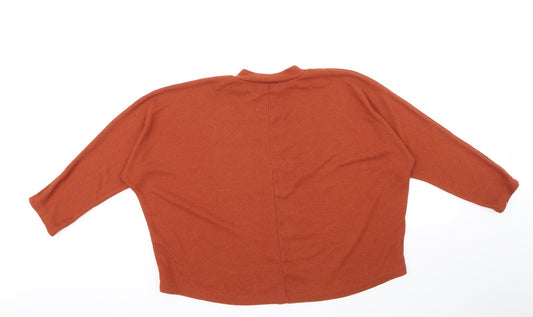 Primark Womens Orange Round Neck  Polyester Pullover Jumper Size 10