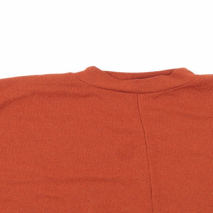 Primark Womens Orange Round Neck  Polyester Pullover Jumper Size 10