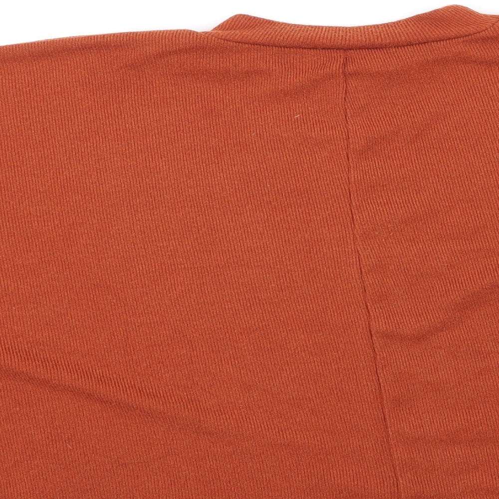 Primark Womens Orange Round Neck  Polyester Pullover Jumper Size 10