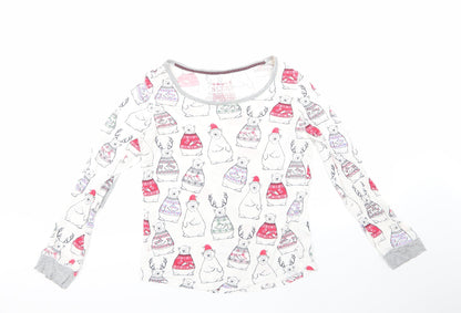Debenhams Womens Multicoloured Geometric Cotton Top Pyjama Top Size 8   - CHRISMTAS
