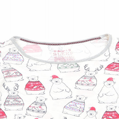 Debenhams Womens Multicoloured Geometric Cotton Top Pyjama Top Size 8   - CHRISMTAS