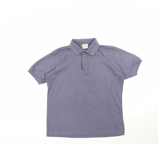 Casual Club Mens Purple  Polyester  Polo Size M Collared