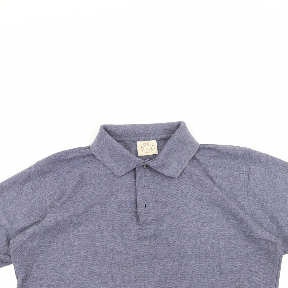 Casual Club Mens Purple  Polyester  Polo Size M Collared