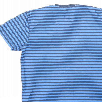 Dissident Mens Multicoloured Striped 100% Cotton  Polo Size S Collared