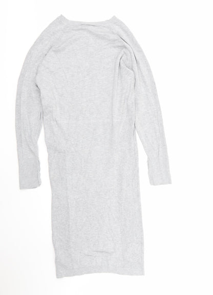 Mamalicious Womens Grey  Viscose Jumper Dress  Size L  Round Neck