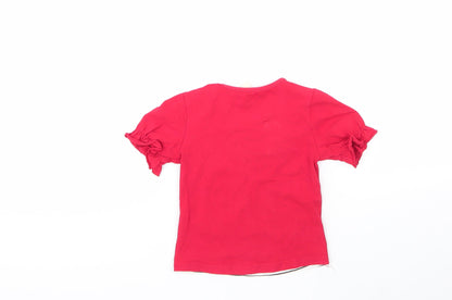 Back view of g&i girls’ multicoloured striped 100% polyester basic t-shirt, size 2, years round neck
