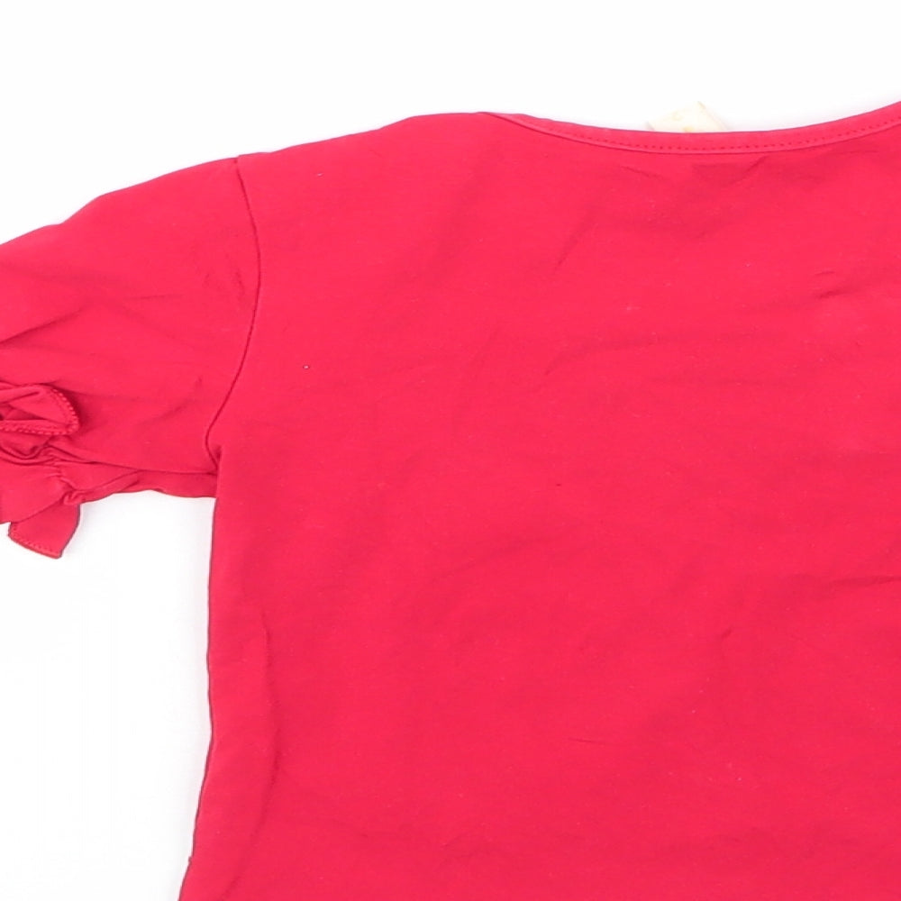 Brand and care label for g&i girls’ multicoloured striped 100% polyester basic t-shirt, size 2, years round neck