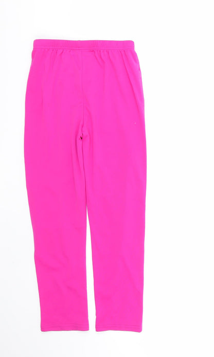 Girls Pink  100% Polyester Cropped Trousers Size 7-8 Years  Regular