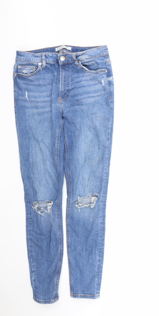 Denim & Co. Womens Blue  Cotton Skinny Jeans Size 10 L26 in Regular