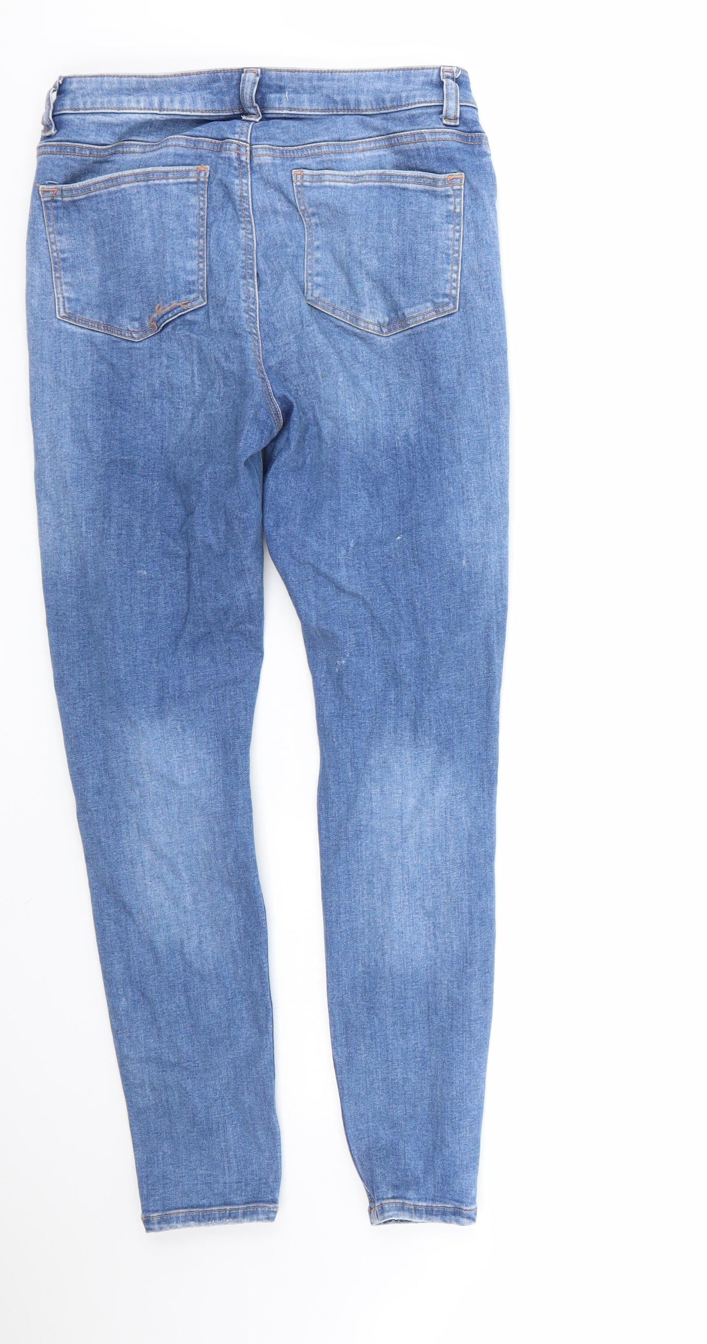 Denim & Co. Womens Blue  Cotton Skinny Jeans Size 10 L26 in Regular