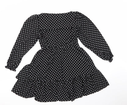 Matalan Womens Multicoloured Polka Dot Polyester Fit & Flare  Size 10  V-Neck