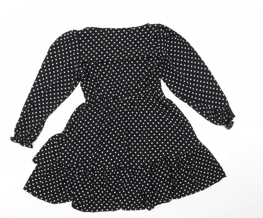 Matalan Womens Multicoloured Polka Dot Polyester Fit & Flare  Size 10  V-Neck