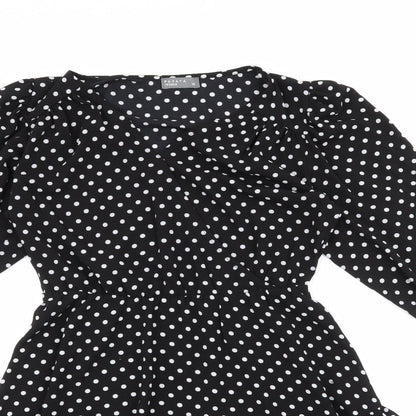 Matalan Womens Multicoloured Polka Dot Polyester Fit & Flare  Size 10  V-Neck