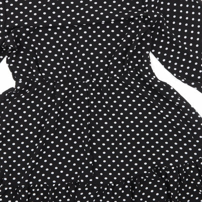 Matalan Womens Multicoloured Polka Dot Polyester Fit & Flare  Size 10  V-Neck