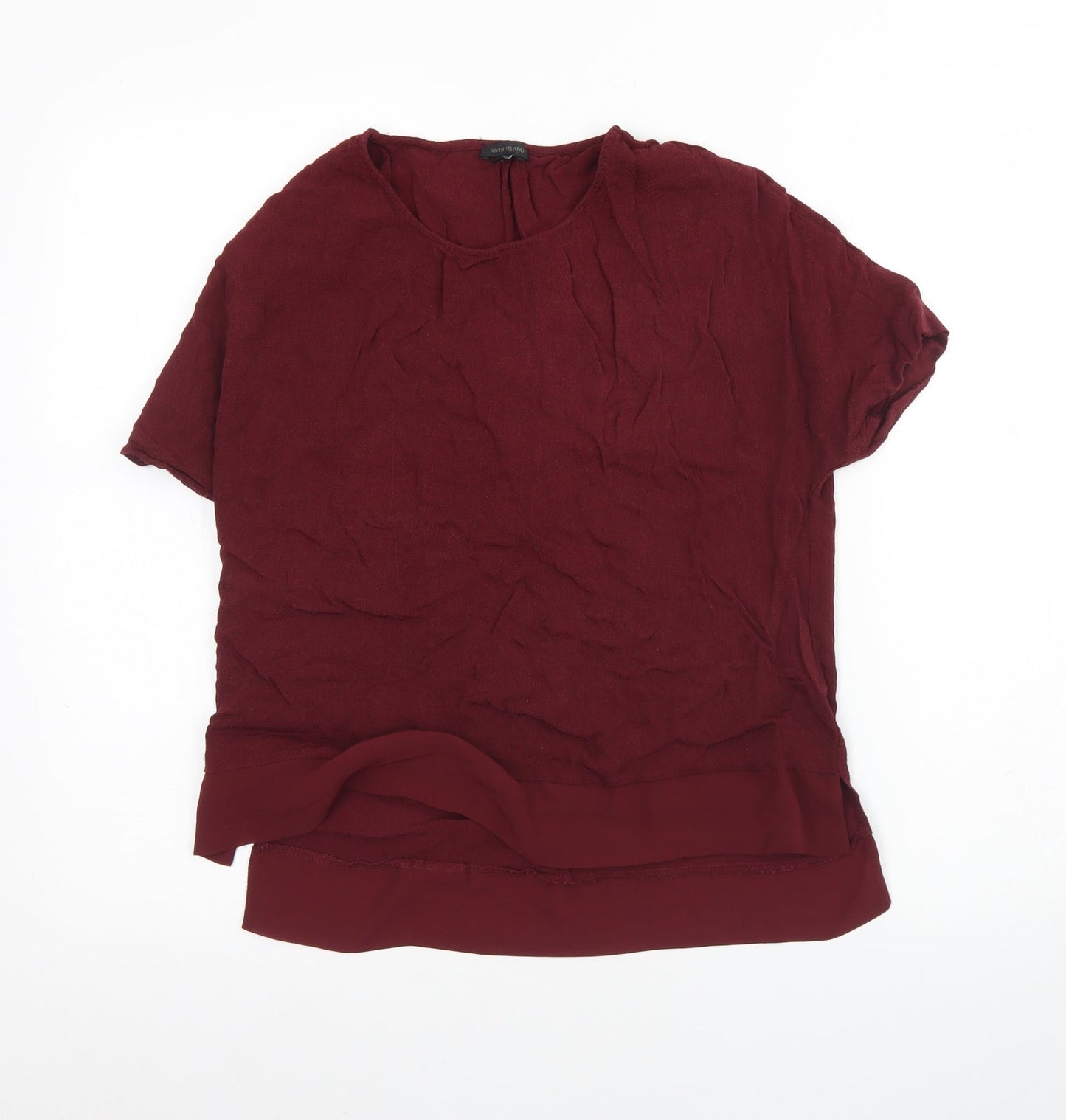 Womens UK Size 6 River Island Red Basic Blouse