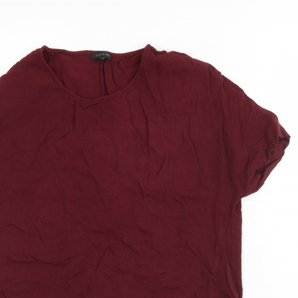 Womens UK Size 6 River Island Red Basic Blouse