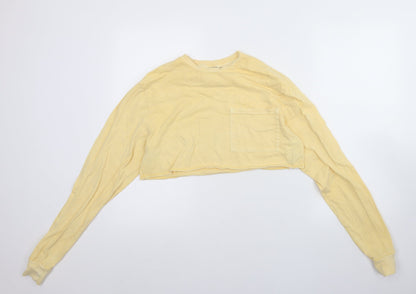Womens UK Size 8 ASOS Yellow Cropped T-Shirt
