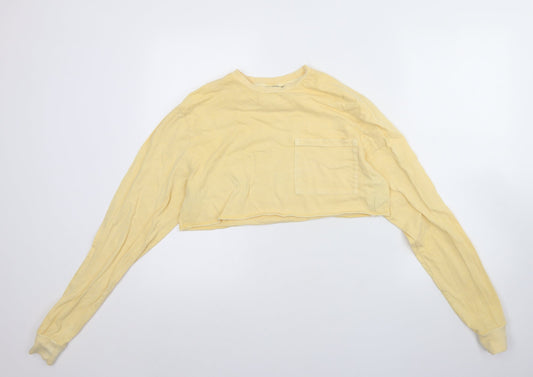 Womens UK Size 8 ASOS Yellow Cropped T-Shirt