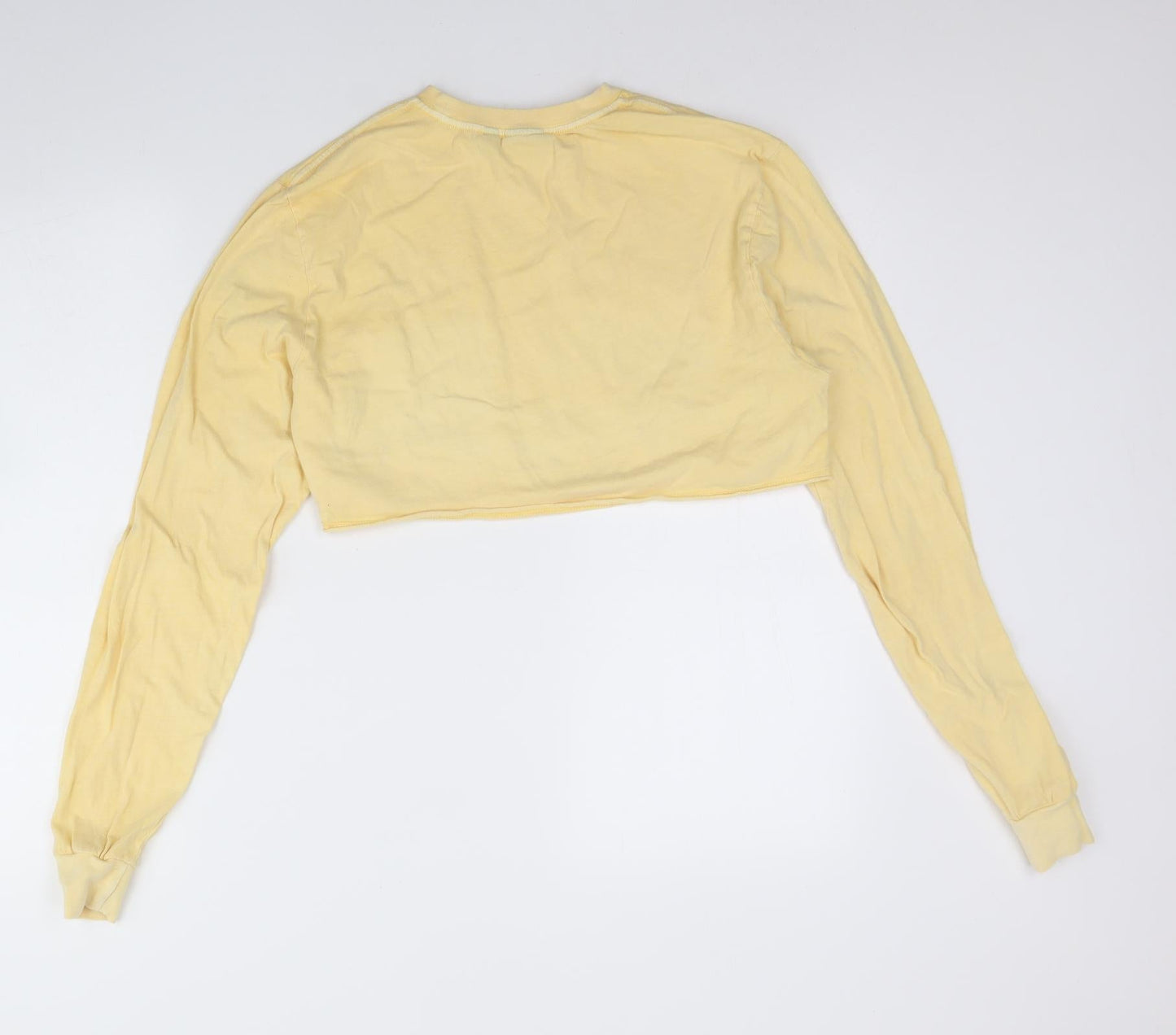 Womens UK Size 8 ASOS Yellow Cropped T-Shirt